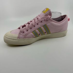Adidas Originals Nizza Low sneakers color pink and cream white, yellow, and grey
